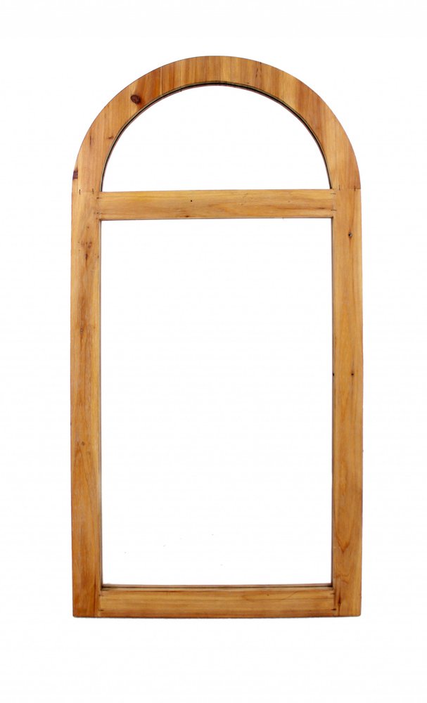 24" Brown Wood Arch Framed Accent Mirror