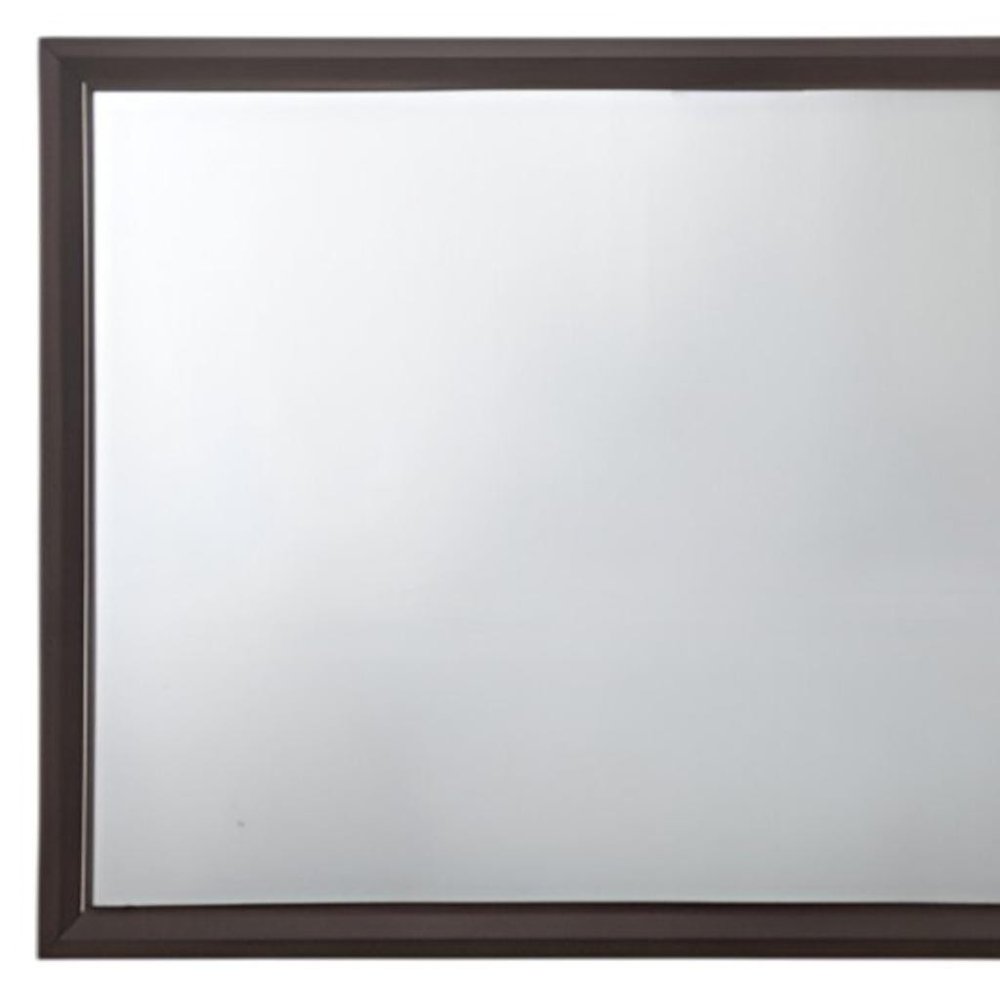 35" Espresso Wood Mounted Dresser Mirror