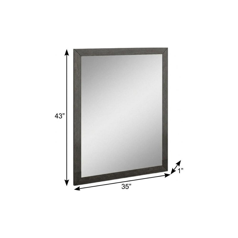 43" Gray Wood Dresser Mount Framed Mirror