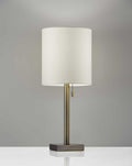 22" Silver Table Lamp With Drum Shade