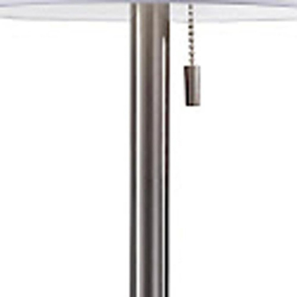 22" Antiqued Brass Metal Cylinder Table Lamp With Off White Drum Shade