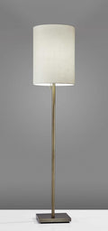 61" Silver Metal Floor Lamp With Fabric Shade