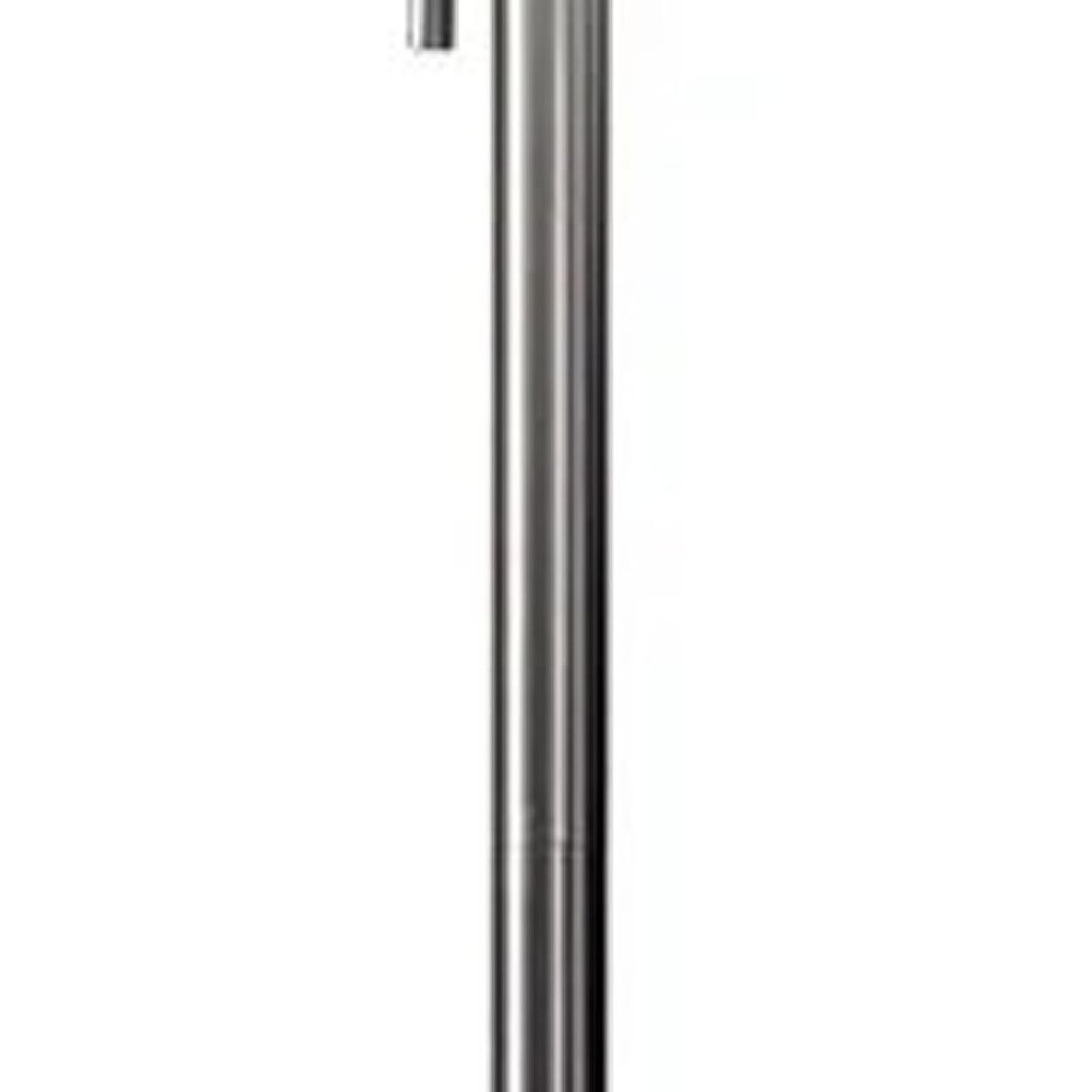 61" Silver Metal Floor Lamp With Fabric Shade