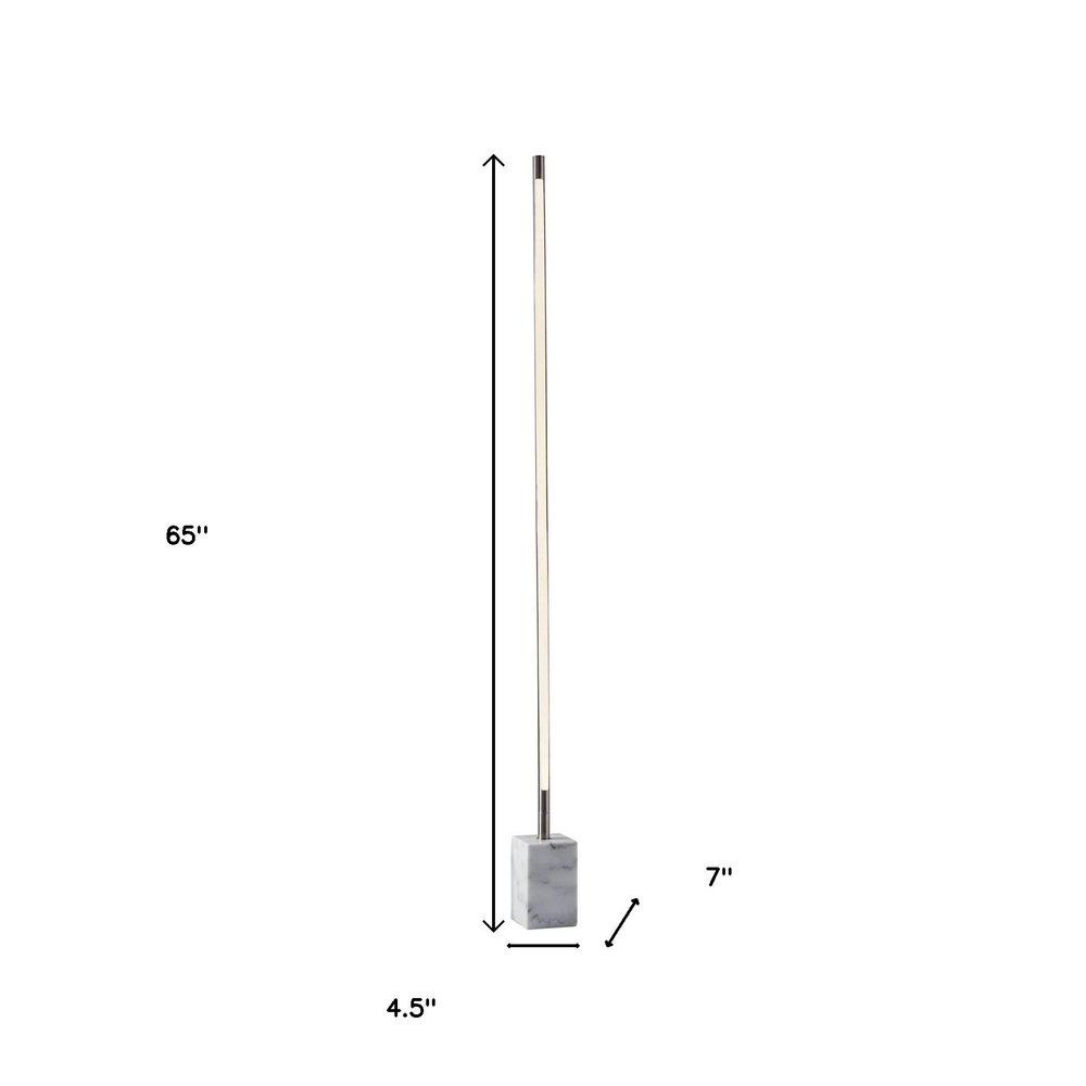 Minimalist Ambient Glow Led Floor Lamp With Dimmer In Antique Brass And Black Marble