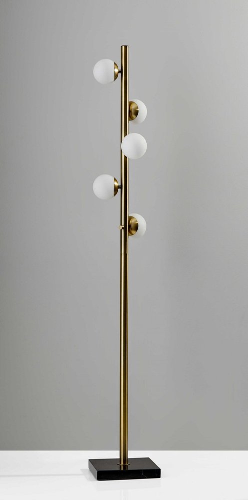 Brass Metal LED With White Glass Shade