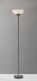 72" Silver With White Glass Shade