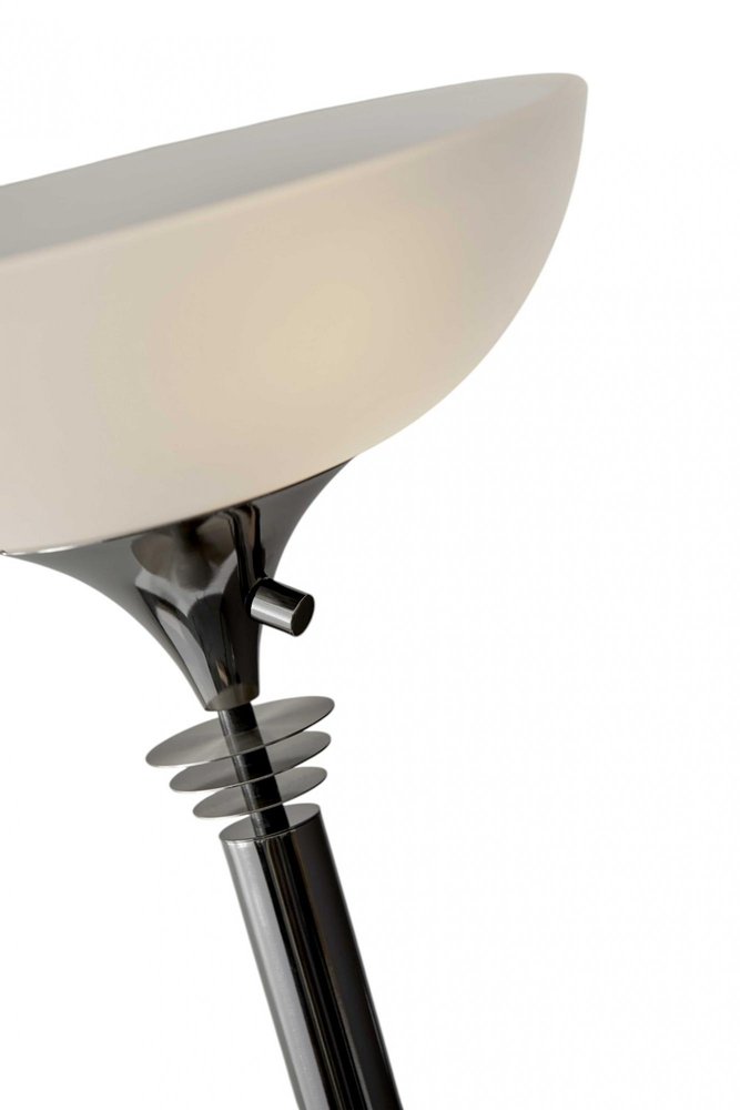 72" Black And White With White Glass Shade