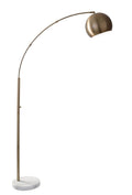 78" Silver Arc Floor Lamp With Silver Metal Bowl Shade