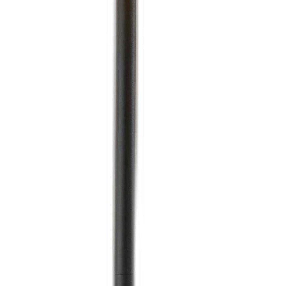 60" White Floor Lamp With White Fabric Drum Shade