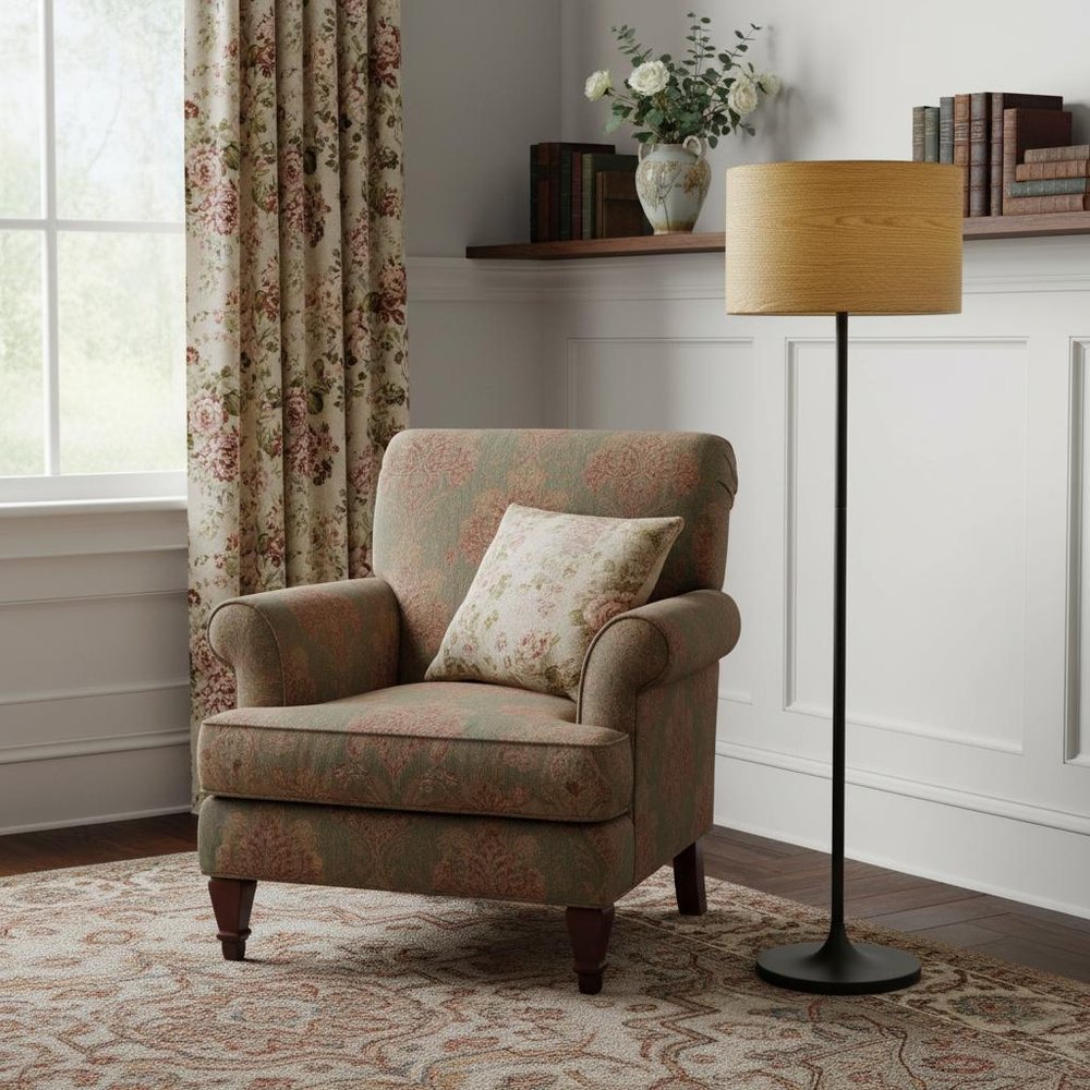 60" White Floor Lamp With White Fabric Drum Shade