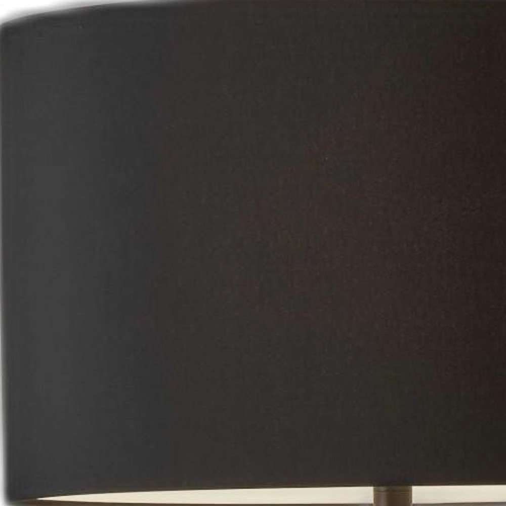 60" Natural Metal Tripod Floor Lamp With White Fabric Drum Shade