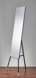 57" Black Metal Freestanding Framed