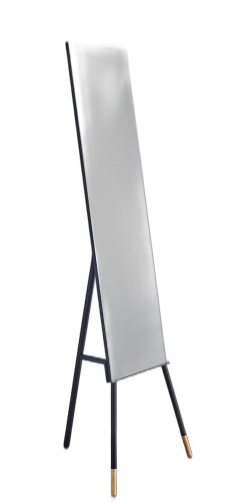 57" Black Metal Freestanding Framed
