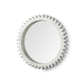 35" White Abstract Wood Framed Accent Mirror