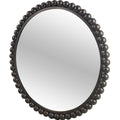 43" Black Metal Round Beaded Framed Accent Mirror