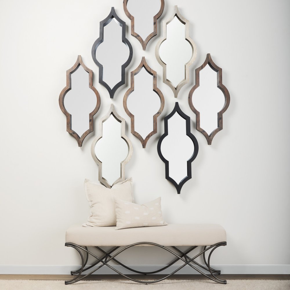 34" Natural Novelty Framed Accent Mirror
