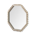 33" Natural Wood Octagon Beaded Framed Accent Mirror