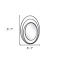 32" Black Oval Steel Framed Accent Mirror