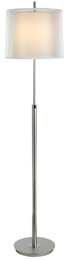 62" Floor Lamp With White Fabric Empire Shade