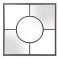 24" Graphite Metal Square Framed Accent Mirror