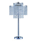 26" Silver Glam Two Tier Chandelier USB Table Lamp