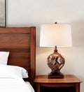 Brown Metallic Mosaic Design Table Lamp