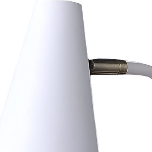 20" Compact White Metal Desk Lamp