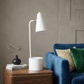 20" Compact White Metal Desk Lamp