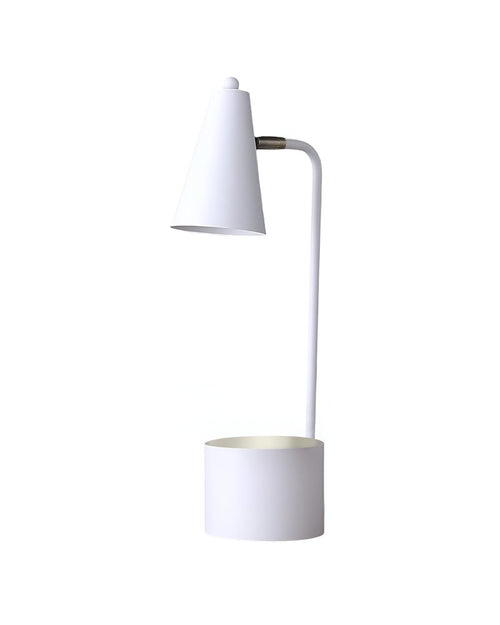 20" Compact White Metal Desk Lamp