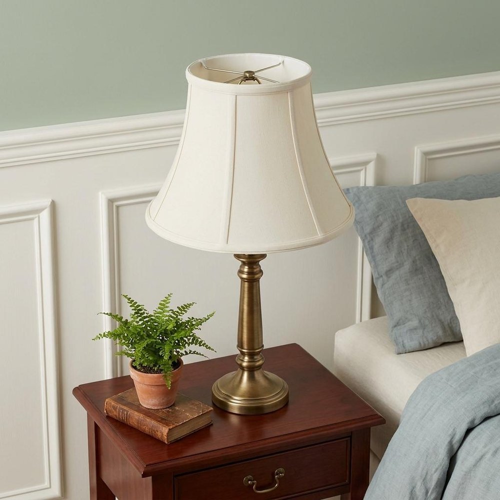 White Monay Shantung Silk Bell Lamp shade