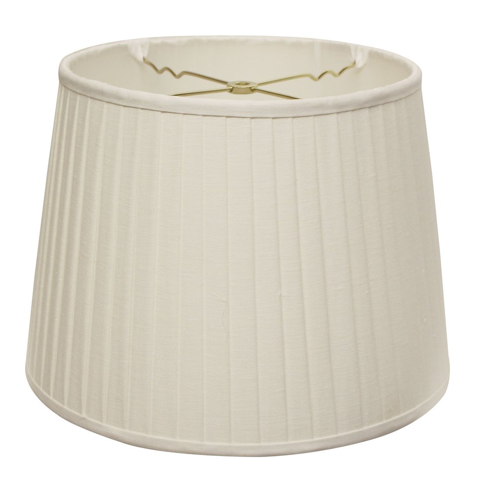 18" White Linen Lampshade with Side Pleats