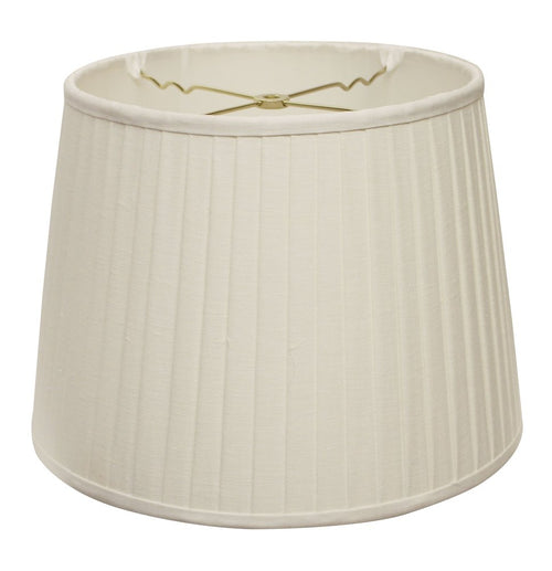 18" White Linen Lampshade with Side Pleats