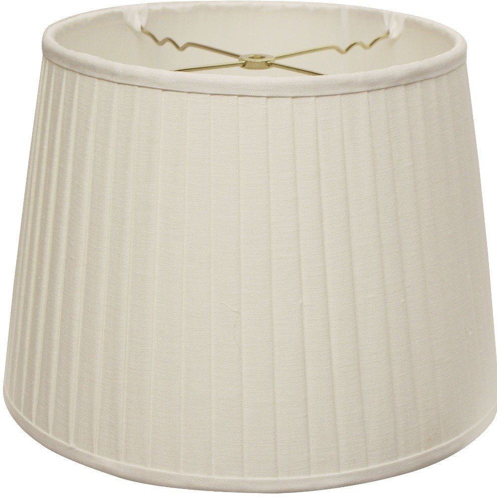 18" White Linen Lampshade with Side Pleats