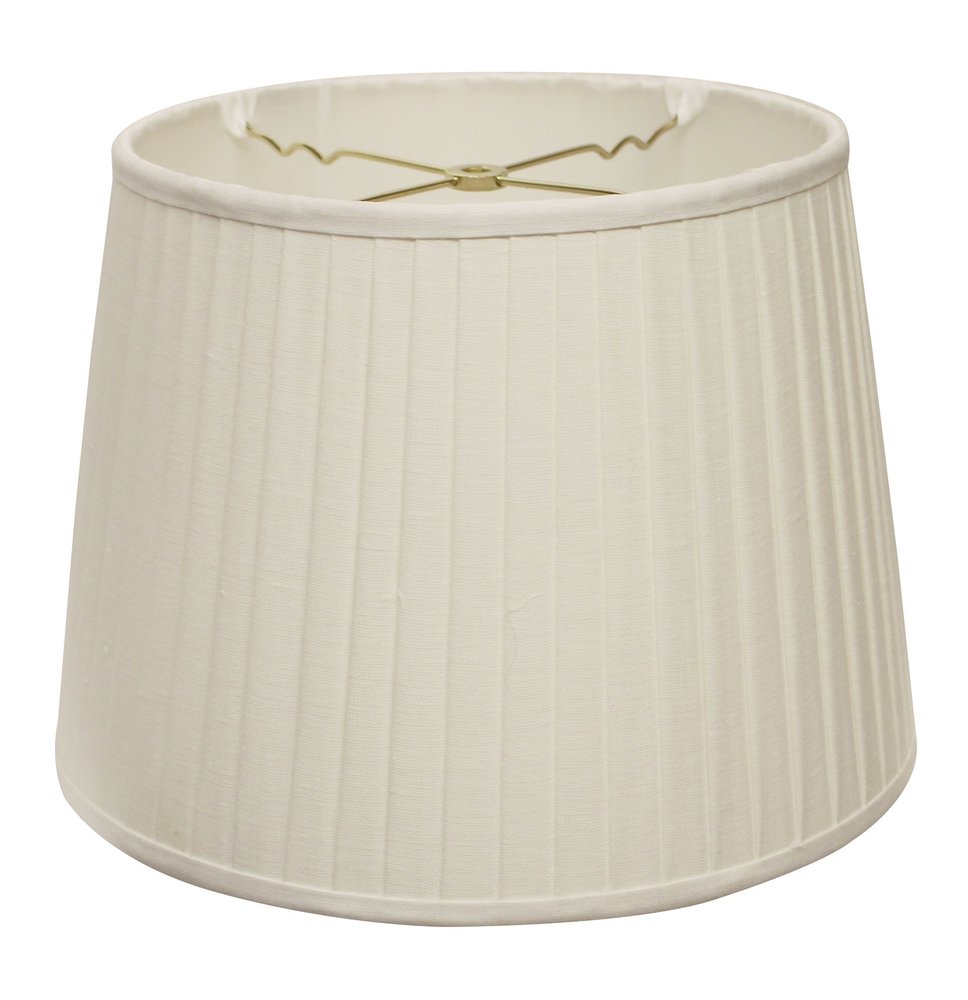 18" White Linen Lampshade with Side Pleats