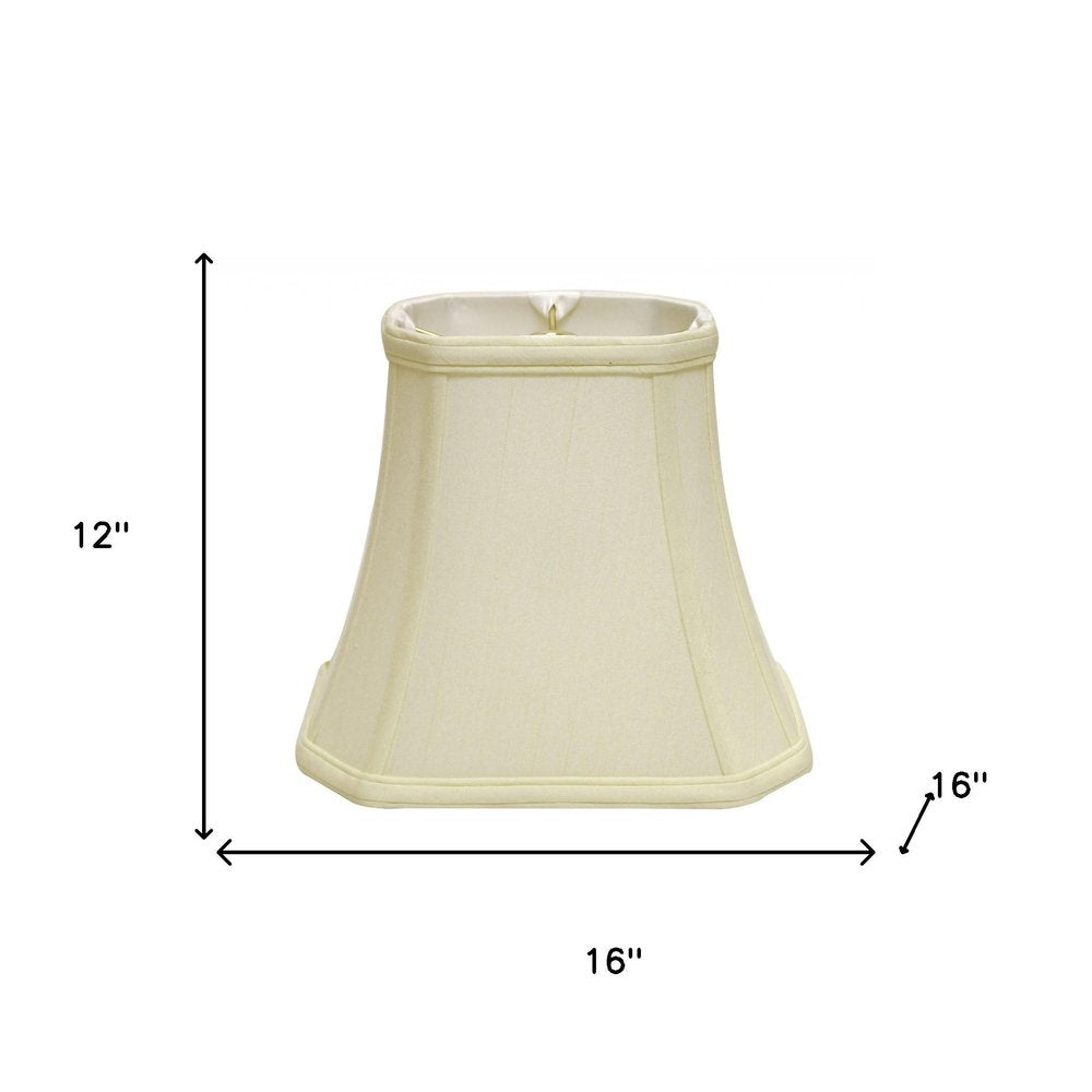 16" Ivory Slanted Rectangle Bell Monay Shantung Lampshade