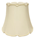 18" Ivory Empire Slanted Cylinder Scroll Edge Silk Lampshade