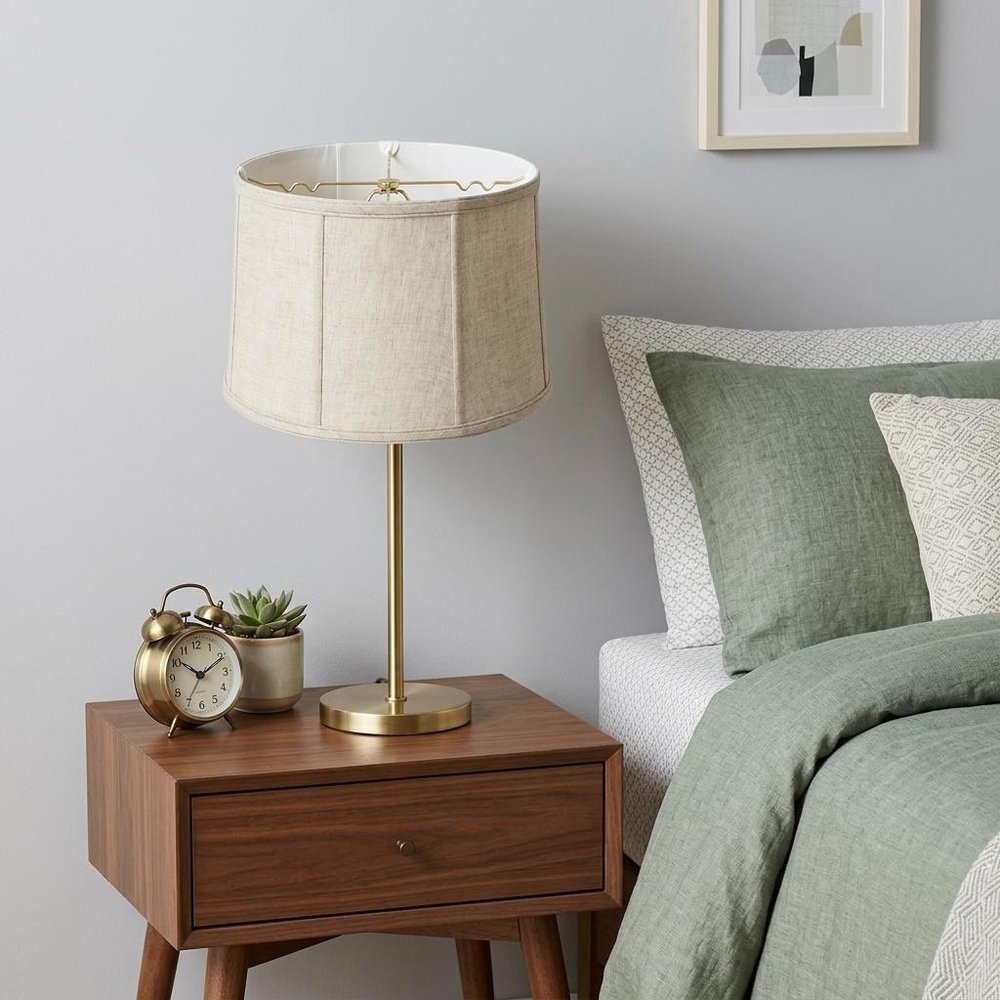 Cream Linen Drum Lamp Shade