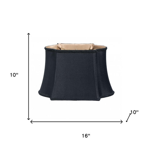 16" Black with Bronze Lining Premium Oblong Shantung Lampshade