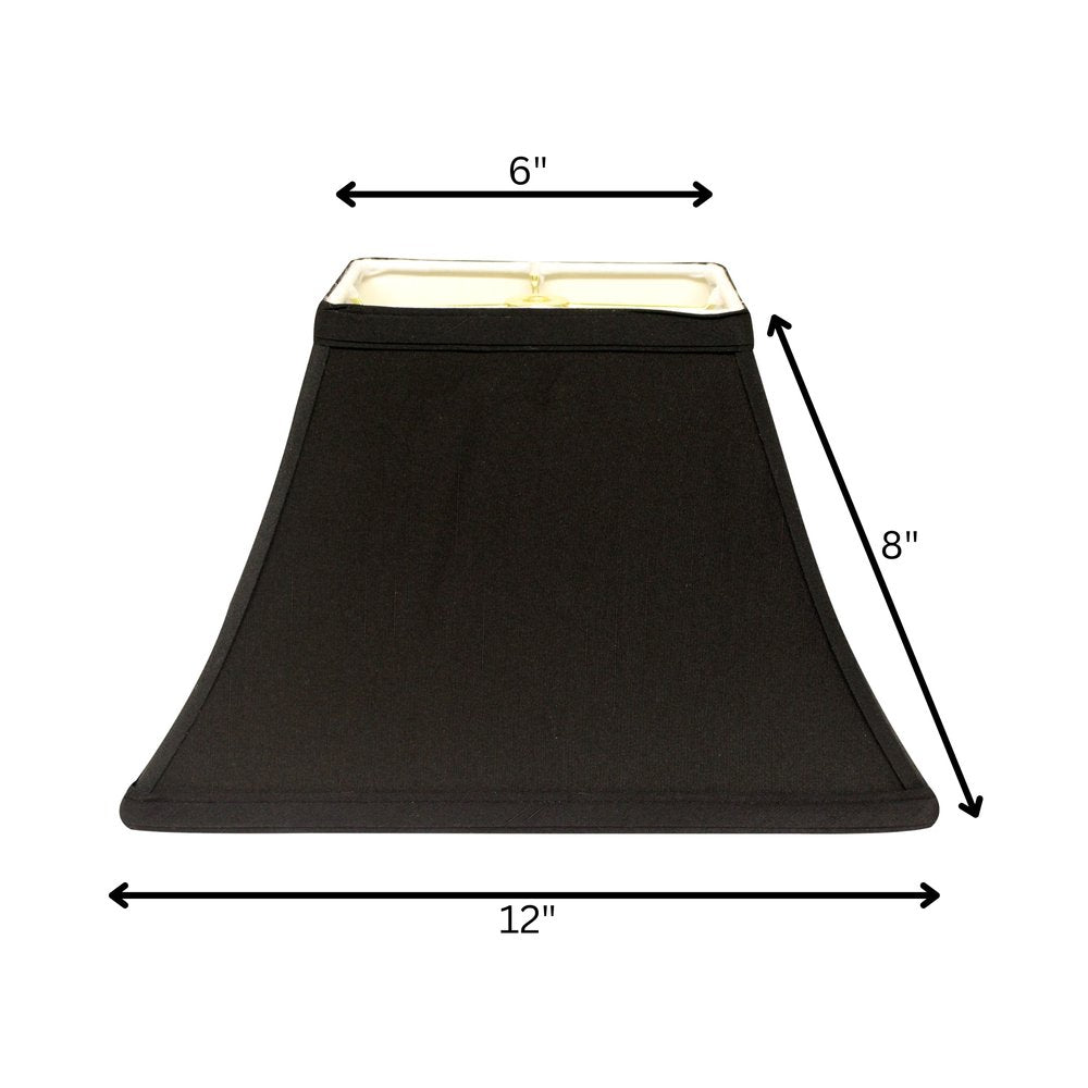 Black Shantung Silk Bell Lamp Shade