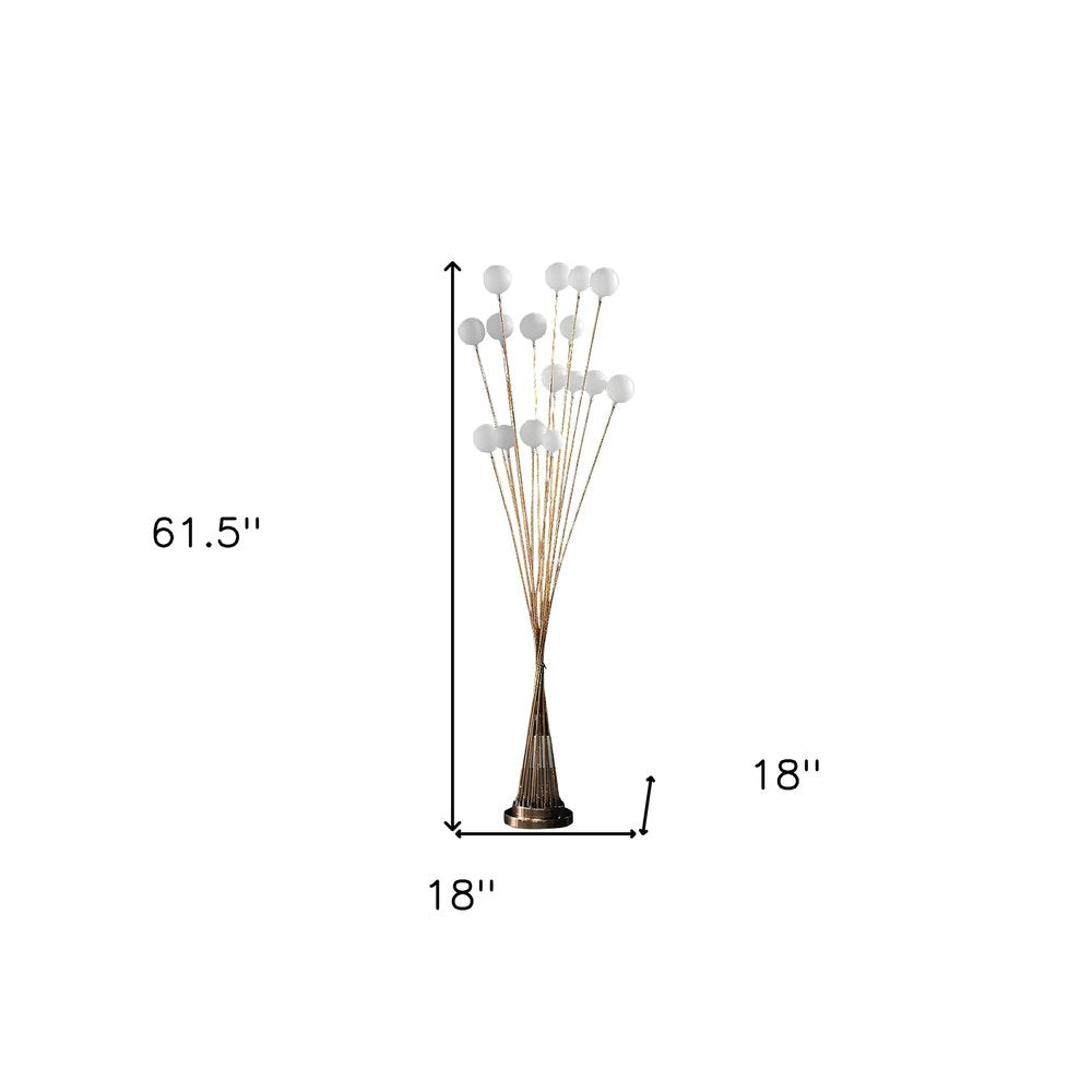 62" Yellow 16 LED Novelty Floor Lamp With White