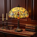 23" Dark Brown Metal Two Light Candlestick Table Lamp With White Shade