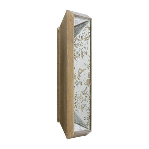 12" Silver Metal Framed Antiqued Glass Accent Mirror