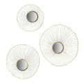 Set of Three Gold Iron Sunburst Framed Accent Mirror