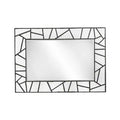 28" Black Metal And Glass Mosaic Framed Accent Mirror