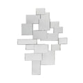 30" Clear Abstract Glass Contemporary Panels Unframed Accent Mirror