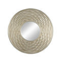 31" Silver Round Dimensional Thick Frame Accent Mirror