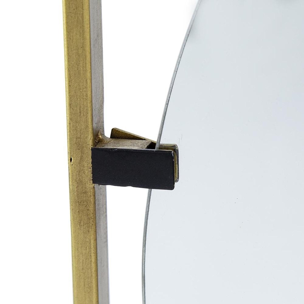 32" Gold Square Iron Framed Accent Mirror