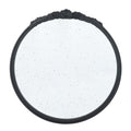 30" Black Crowned Top Antiqued Glass Round Framed Accent Mirror