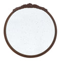 30" Brown Crowned Top Antiqued Glass Framed Accent Mirror