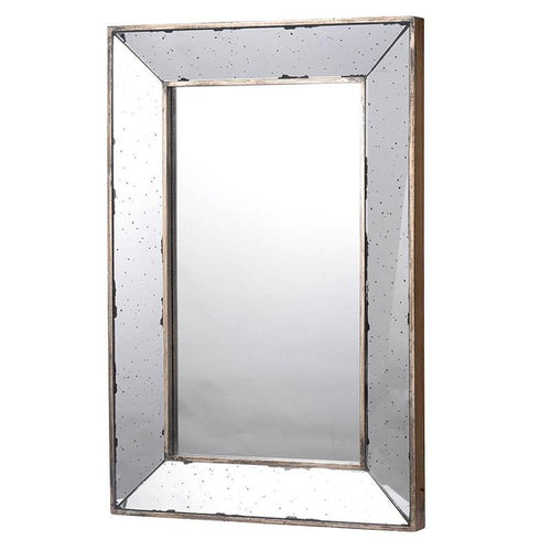 20" Silver Framed Antiqued Accent Mirror